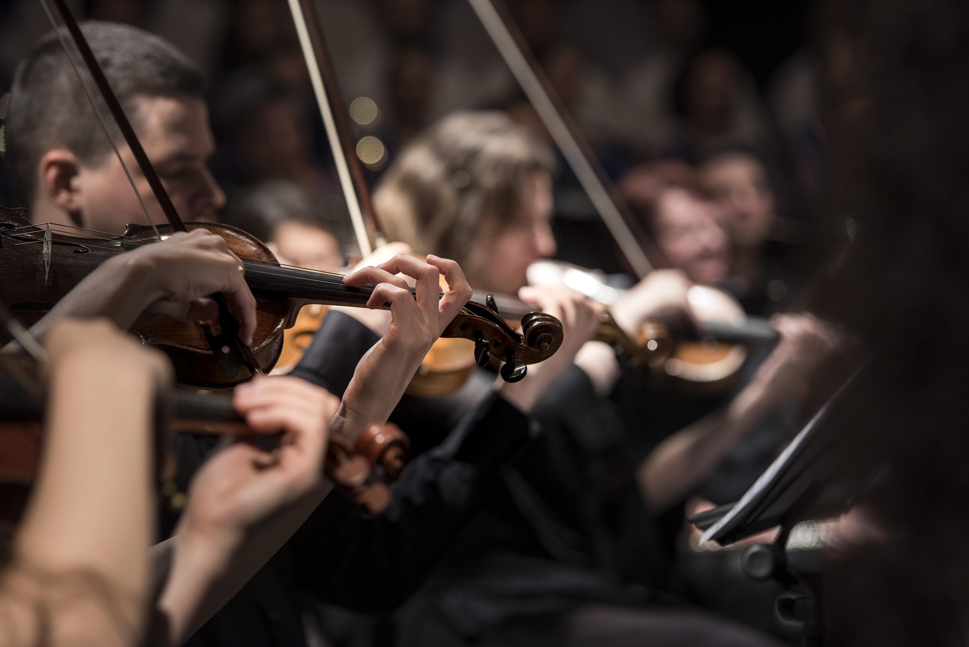 String players in an orchestra